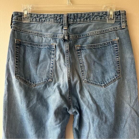 Abercrombie & Fitch Wide Leg Jeans Cropped Raw Hem Two Tone Women’s 27 Boho - Picture 4 of 16